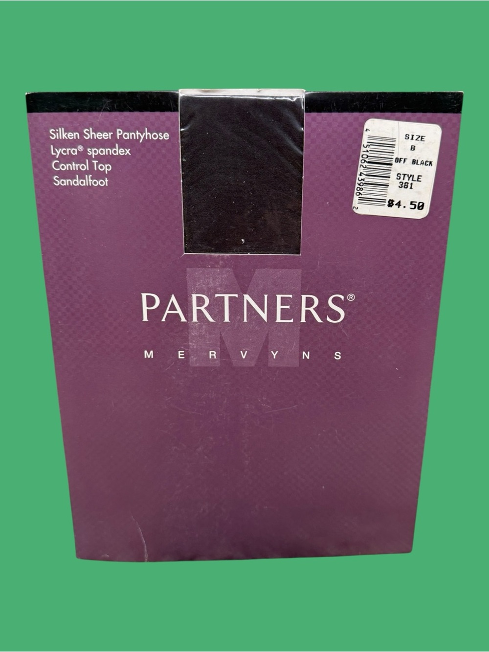 Vintage mervyns partners silken sheer pantyhose size B Off Black style 381